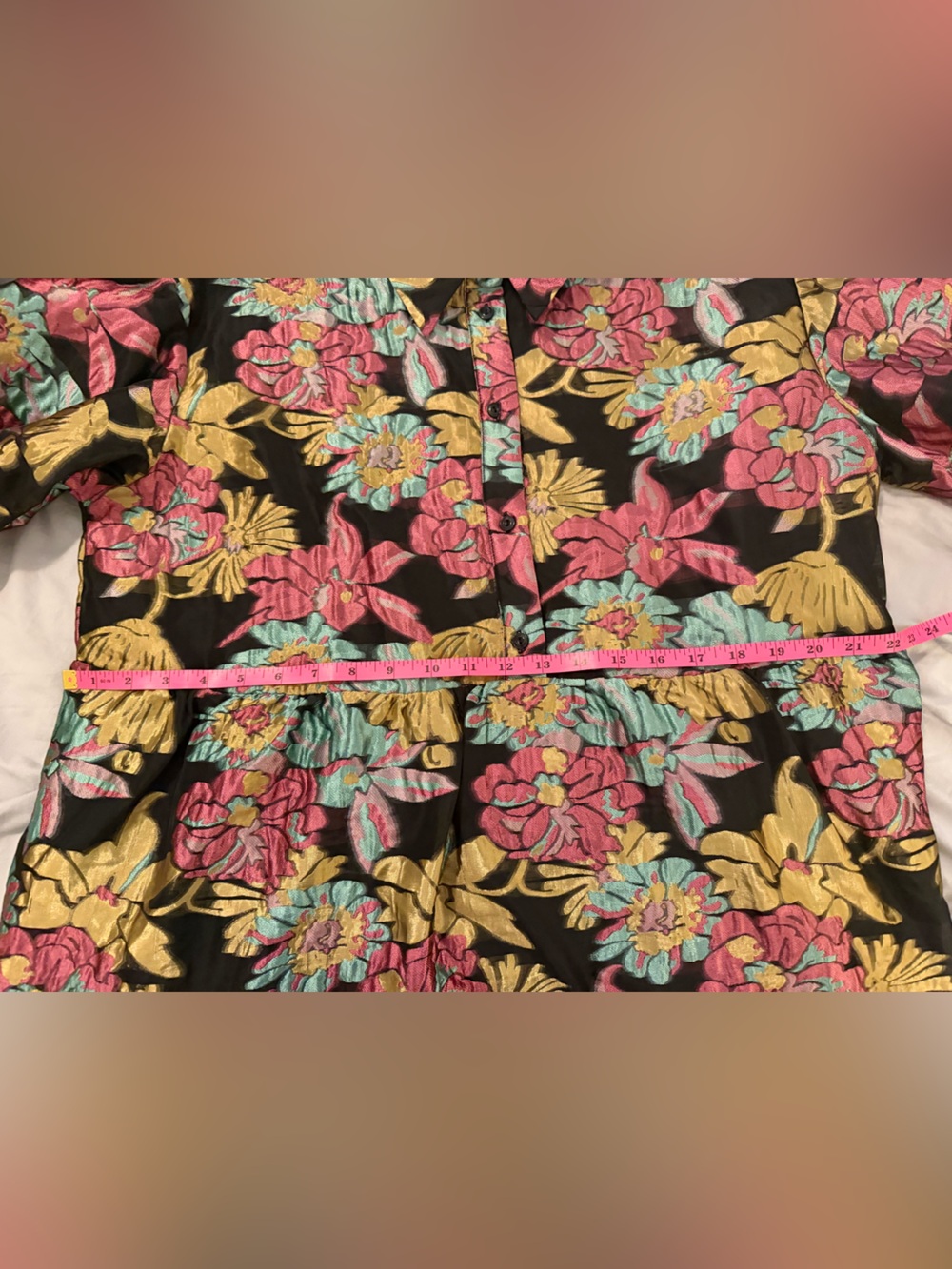 Anthropologie Bettina Tiered Jacquard Mini Dress XL Floral Feminine Oversized - Picture 9 of 10